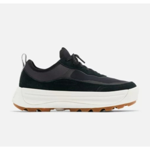 Sorel ONA 503 Low Sneaker Black Women 10.5 Platform Suede Minimalist Walking - Picture 1 of 12